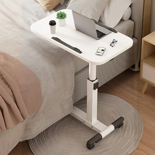 DSEWTEZXI Laptop Schreibtisch mit Rollen, höhenverstellbar couchtisch mit Rollen, Schlafzimmer Bett beistelltisch auf Rollen, Mobile Couch beistelltisch, for zu Hause und im Krankenhaus.