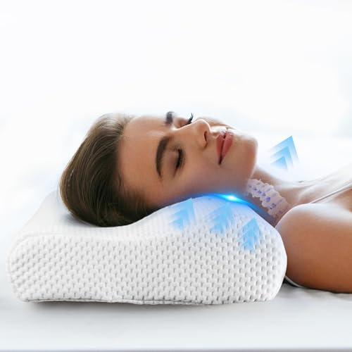 IDEA Kopfkissen Memory Foam Kissen, Ergonomisches Orthopädisches Nackenkissen Kopfkissen, Nackenstützkissen Neck Pillow, Nackenhörnchen Erwachsene, Nackenschmerzen Testsieger