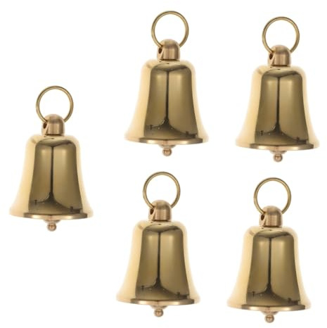 Holibanna 5 Minicampanas Decorativas De Bronce Retro Campanillas De Viento Campanillas De Mano Antiguas De Fundición con Forma De Calavera Campanas Vintage para Manualidades De Cocina