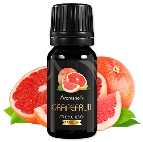 Aromaholik Grapefruitöl BIO 100% naturrein – Ätherische Öle für Diffuser & Aroma Diffuser – Zertifiziertes ätherisches Öl aus Indien – Grapefruit Essential Oils 10ml für Sauna & Massage