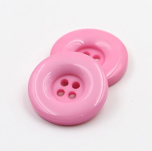 20 wunderschöne Kunststoffknöpfe Acrylknöpfe 23mm rund rosa mit 4 Löcher a 2mm Vierlochknöpfe zum nähen basteln Jackenknöpfe Faschingsknöpfe