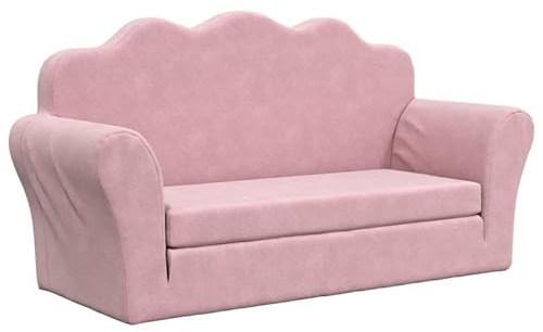 Eleganz Kinder-Schlafsofa 2-Sitzer Rosa | Weiches Plüschsofa für Kinderzimmer & Spielbereich | Bequem & Sicher für Kleinkinder | Perfekt für Nickerchen & Kuscheln