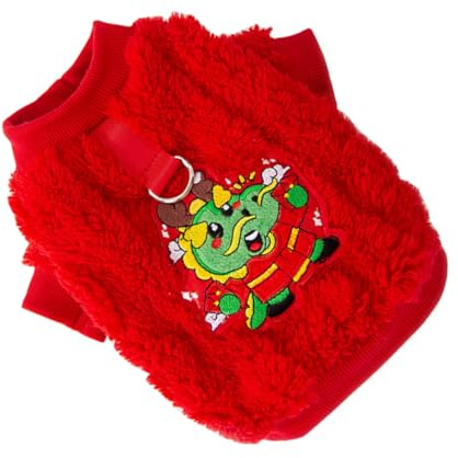 Homoyoyo Niedliche Hundekleidung Winterhundekostüm Drachenmuster Welpenkleidung Thermokleidung für Haustiere Warme Winddichte Winterkleidung für Hunde