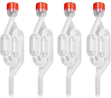 SIDMKA Set di 4 tubi di fermentazione in plastica, trasparente, contenitore per fermentazione, fermentazione airlock, valvola di ritegno del vino, adatto per birra, vino rosso, fermentazione, crauti