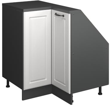 Vicco Eck-Küchenschrank für Dachschrägen R-Line, Weiß Landhaus, 75.6 cm mit 1 Tür