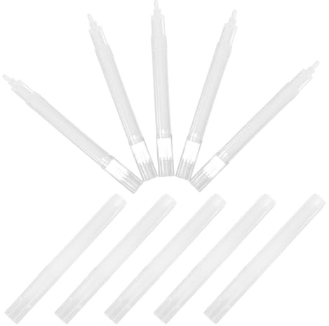 Abaodam Lot de 10 Marqueurs Vides Rechargeables à Pointe Inclinée, Stylo à Tube D'encre Vierge en Plastique Épais, Marqueur Acrylique et Stylo à Huile pour Peinture, Graffiti et Dessin