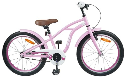 vidaXL Kinderfahrrad 22 Zoll für 7-12 Jahre alt Hellrosa, Klassische, verstellbare Lenker, Kinderfahrrad für Sitz, Jugend Radfahren, Junior, Fahrradfahrer