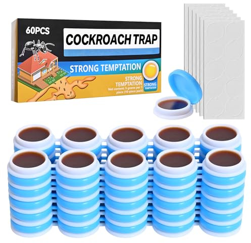60 Pezzi Trappole Scarafaggi Trappola per Scarafaggi Gel Anti Blatte Professionale Efficace Cattura per Interno Esterno, Può Essere Utilizzato per 60-90 Giorni, Ideali per Uso Domestico e Cucina