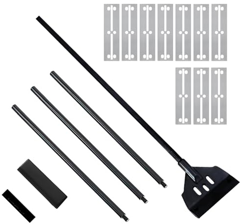 Tokaneit Raspador de Musgo Aleación de Aluminio 95cm, Limpiar de Rascador de Algas Negro, con Varilla Extraíble y 10 Cuchillas, Duradero y Robusto, para Peceras y Acuarios