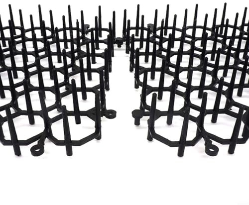 Zeroupshop Lot de 12 tapis de jardin pour chats et chiens, épines à pointes en plastique sans cruauté, dissuasif sûr pour plantes, parterres de légumes, clôture et utilisation en extérieur