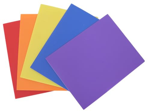 TOMETURE 5 Pièces Dossier à Double Poche en Pp avec Design à Deux Pages Spacieux, pour Étudiants et Professionnels, Facile à Annoter et Prévient les Plis, pour Organisation Scolaire