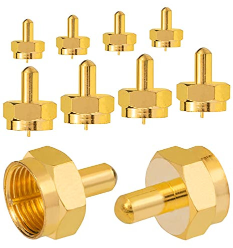 HB-DIGITAL 10x F-Abschlusswiderstand 75 Ohm F-Kupplung SAT Vergoldet breite Mutter für Mutischalter LNB Verteiler