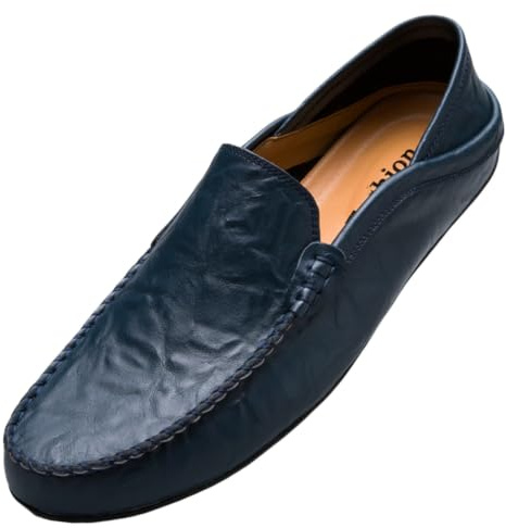 Unitysow Mokassins Slipper Herren Leder Slip On Fahren Schuhe Leicht Weich Loafers Handgefertigt Flache Business Schuhe EU 39-EU 47