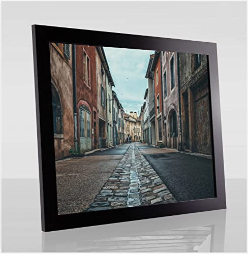 Orion Deluxe Bilderrahmen Posterrahmen 37,5x98 cm Farbe und Verglasung wählbar Schwarz matt 98x37,5 cm mit weisser Rückwand und klarem Kunstglas 1 mm