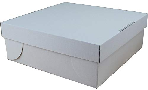 s&C 25 Tortenkarton Tortenbox 32 x 32 x 12 cm stabile E-Welle Wellkarton Tortenschachtel Konditorkarton Verpackung