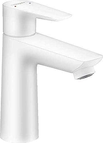 hansgrohe Wasserhahn Talis E (Armatur mit Auslauf Höhe 110 mm), Einhebel-Waschtischmischer ohne Ablaufgarnitur, Mattweiß