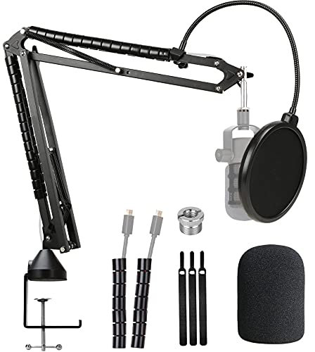 Podmic Arm mit Popschutz und Schaumstoffbezug - Profi Mikrofon Ständer Kompatibel mit Rode PodMic USB Microphone, Boom Arm Halterung, Kabelbinder und Kabelmanager von YOUSHARES