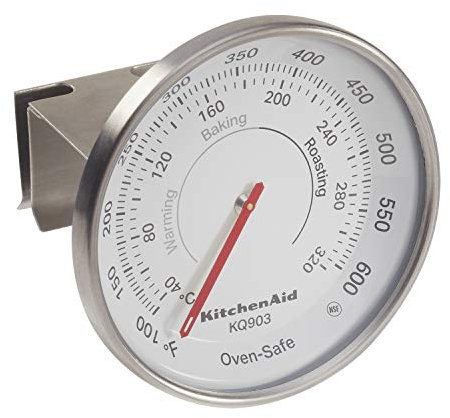 KitchenAid Termómetro ajustable para colgar en el horno, para uso en ventilador, gas u hornos eléctricos, 40°C a 320°C
