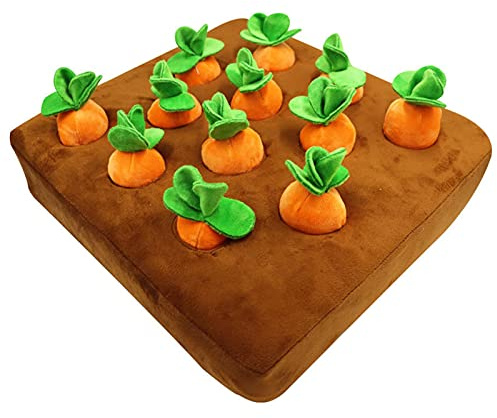 Tappeto per cani, carota di peluche, ortaggi, per cani e gatti, giocattolo intelligente, per cani, 35 x 35 cm