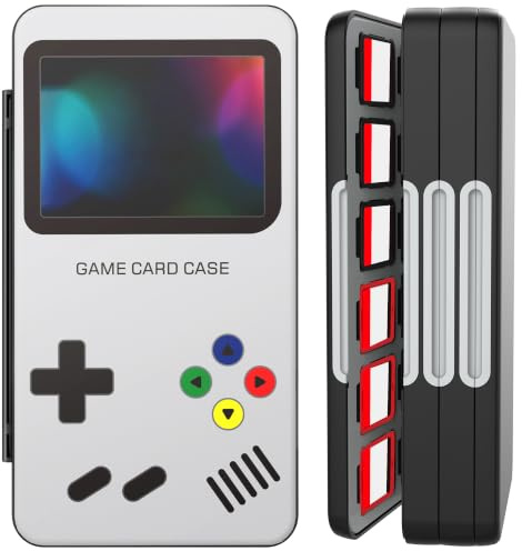HEIYING Switch Spiele Aufbewahrungsbox für Nintendo Switch 2 Karten | Tragbare Spiele Aufbewahrungsbox aus ABS mit Silikonauskleidung,96 Passgenaue Kartenfächer/ Magnetverschluss für Aufbewahrung