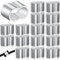 25 Piezas Virolas de Aluminio Manguitos de Bucle Casquillos de Aluminio para Cables Bucles de Engarce para Acero Abrazaderas 8 mm Cuerda Extensible (Mangas Dobles, 0,78 x 0,48 Pulgadas)