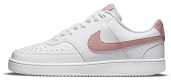 NIKE Women's Court Vision Low Next Nature Sneaker, White/Pink Oxford, 9 UK