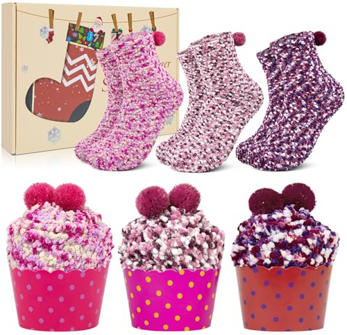 YSense Snug Donna Regalo Inverno Calze Calzini Natalizi Ragazza Cupcake Calzini Termici Divertenti Accessori