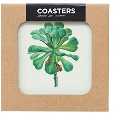 Kokonote Glasuntersetzer - Set mit 4 Untersetzer Botanical Cacti - Getränkeuntersetzer