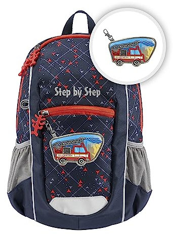 Step by Step Rucksack KIGA Maxi „Fire Truck Finn“, rot, ergonomischer Rucksack für Kinder ab 3 Jahren, höhenverstellbarer Brustgurt, für Kita, Kindergarten & Freizeit, 10 l