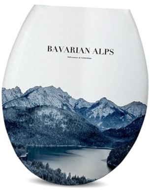 NOLITOY Abattant Wc En u 45,7 Cm Imprimé Bleu, Plastique Pp Épais Imperméable, Housse De Siège Toilette Pour Usage Domestique, Solide Et Confortable,