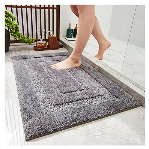 duschmatte rutschfest badematte rutschfest badematte Holz verdickter, Rutschfester, saugfähiger Bodenteppich, 3 cm Dicke, fusselfreie Badematte, Hotel-Fußmatte, 2 Farben (Farbe: Grau, Größe: