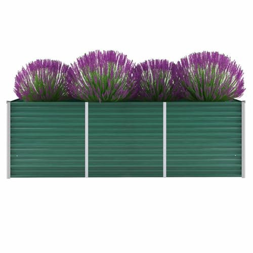 ARKEM Garten-Hochbeet Verzinkter Stahl 240x80x77 cm Grün Balkon Hochbeet Stecksystem PflanzenküBel