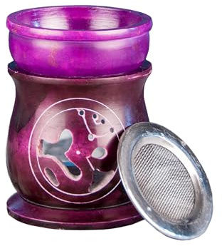 NKlaus 15819 Lampe aromatique OM avec tamis en stéatite Violet 10 x 6 cm