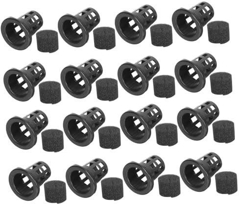 Parliky Lot de 100 Paniers De Plantation Hydroponique Noirs pour Légumes Hors Sol, Tasses De Culture en Plastique Coton, Système sans Sol pour Jardinage Et Croissance Racinaire Efficace