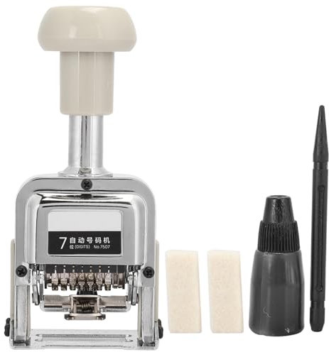 lvifloae Automatischer Nummerierungsstempel, selbstfärbend, automatische Transposition, 7 Zahlensiegel, automatische Codierungsmaschine, Nummerierungsmaschine, Büroausrüstung,
