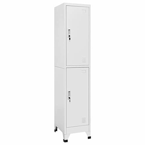 Xichuzi Schließfachschrank mit 2 Fächern, Wertfachschrank, Fächerschrank, Schließfachschrank, Spinte Schrank, Schließfach, Aufbewahrungsschrã¤nke, 38 x 45 x 180 cm