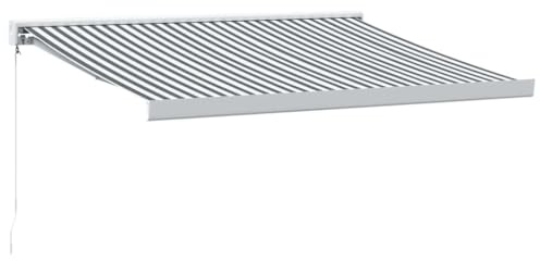 vidaXL Auvent rétractable Anthracite et Blanc 3,5x2,5m Tissu/Aluminium, auvent, auvent de Porte, auvent de Jardin, Store, auvent de terrasse