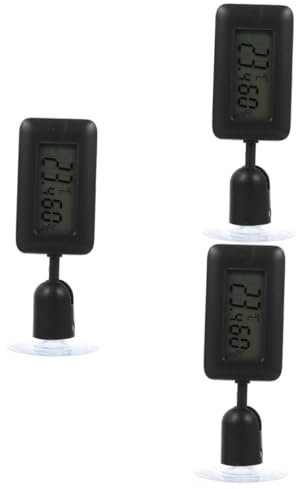 Kisangel 3pcs Reptile Care Kit Digital Temperature Monitor for Terrarium Aquarium Bearded Dragon Suction Cup Mount Accurate Temperature Reading