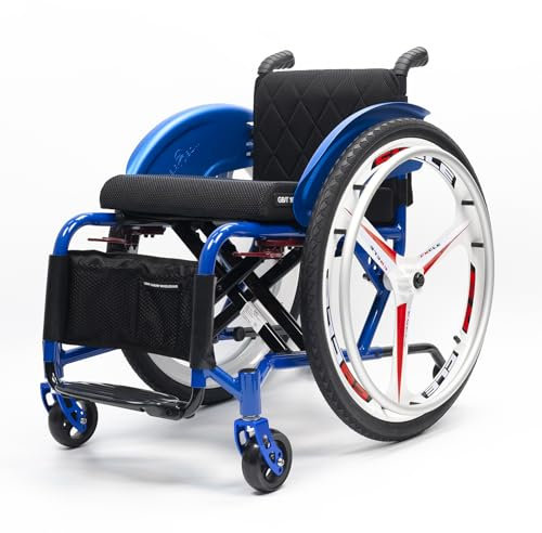 NRNQMTFZ Sportrollstühle, Tragbarer Klapprollstuhl, Leichtgewicht-Rollstuhl aus Aluminiumlegierung, Selbstangetriebener Rollstuhl, Feststellbremse,Premium Transportrollstuhl(Seat Width 41cm/16.1in,C)