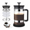 KOOYAT Cafetiere French Press Coffee Maker with Capacity of 600ml / 2 Cups Small Coffee Press for Ground Coffee at Home or Travel Heat-Resistant Caffettiera Gift Set for Woman and Man Light Silver