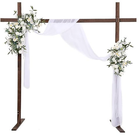 Arche de Mariage en Bois, Arche de Jardin carrée, Arche for Plantes grimpantes, jardinière décorative for Toile de Fond de Photo, Amovible,utilisable for de Multiples Occasions