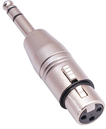 sodeber Adattatore XLR femmina da 3 pin a 6,35 mm maschio stereo da 6,35 mm a adattatore stereo XLR per microfono