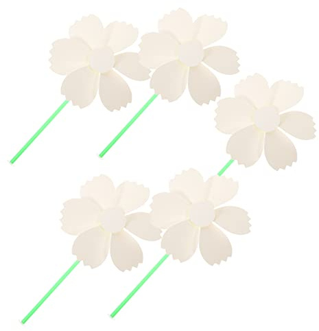 GALPADA 5pcs Painting Windmill Toy Unfinished Diy Blank Pinwheels for Boys and Girls Art Paper Windmill for Outdoor Play