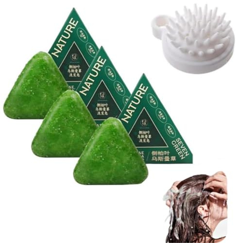 Nature Triangle Shampoo Bar, Green Soap Shampoo, naturligt växtbaserat schampo, skonsam rengöring och närande vård för friskt hår