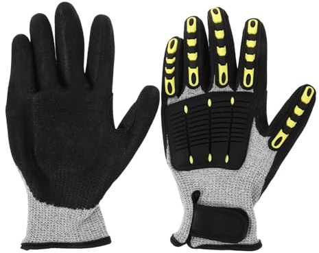 TOBBOMEY Guantes de Trabajo Anticorte Resistentes para Jardinería y Construcción Guantes Protectores Flexibles y Duraderos para Uso Industrial y Exterior Talla Color Gris