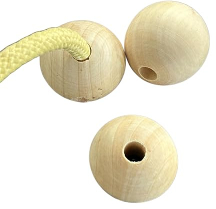 PEHHAH Bola de madera con agujeros para mango de fuego, 10 unidades