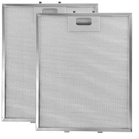 Metall-Fettfilter, 2 Stück, 318 x 258 mm, für Dunstabzugshaube, 5-lagige aluminisierte Filtration, langlebige Leistung, Heimküche