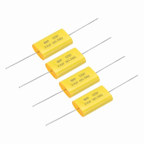 QUARKZMAN 4 Stück 2uF Frequenzweichen Kondensator MKP Folien Kondensator | Polypropylen, 250V, Audio Lautsprecher Crossover, Unpolarisierter