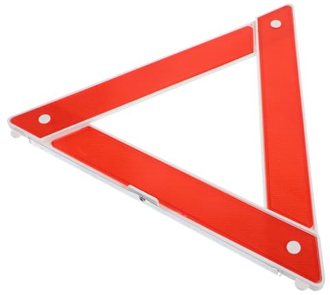 OUNONA Triangolo di Emergenza per Sicurezza Stradale e Parcheggio Laterale Rosso Multifunzionale in Plastico e Metallo Alta visibilità Triangolo di Segnalazione