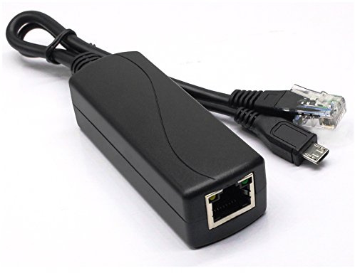 ANVISION Active 5V 2.4A PoE Splitter, 10/100 Mbps, IEEE 802.3af konform Micro USB 48V bis 5V / 2.4A für Dropcam oder Raspberry Pi, IPC, IP Kamera und mehr